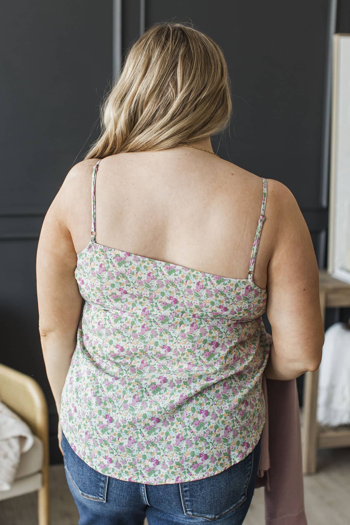 Lovely Breeze V-Neck Floral Tank Top- Pink & Green - Image 8