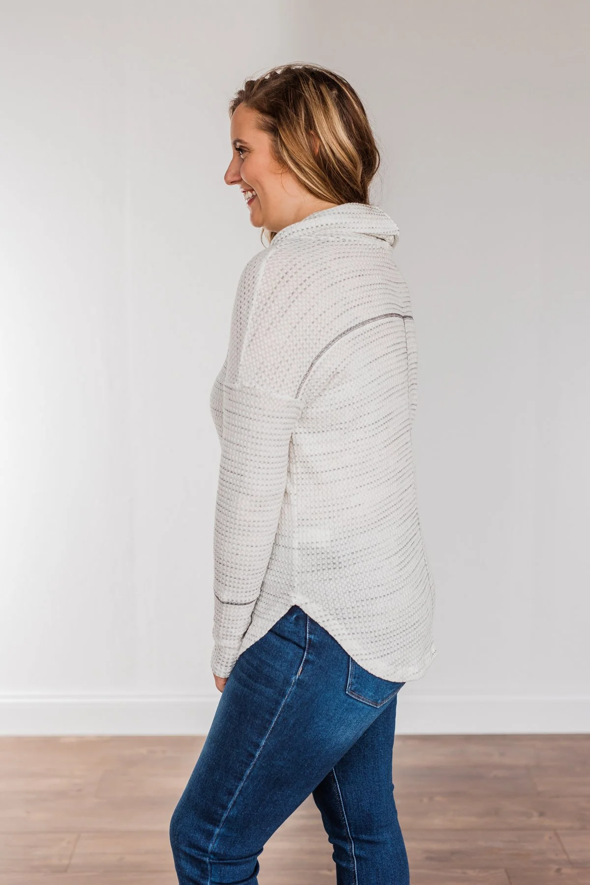 Lovely Life Cowl Neck Top- Ivory - Image 12