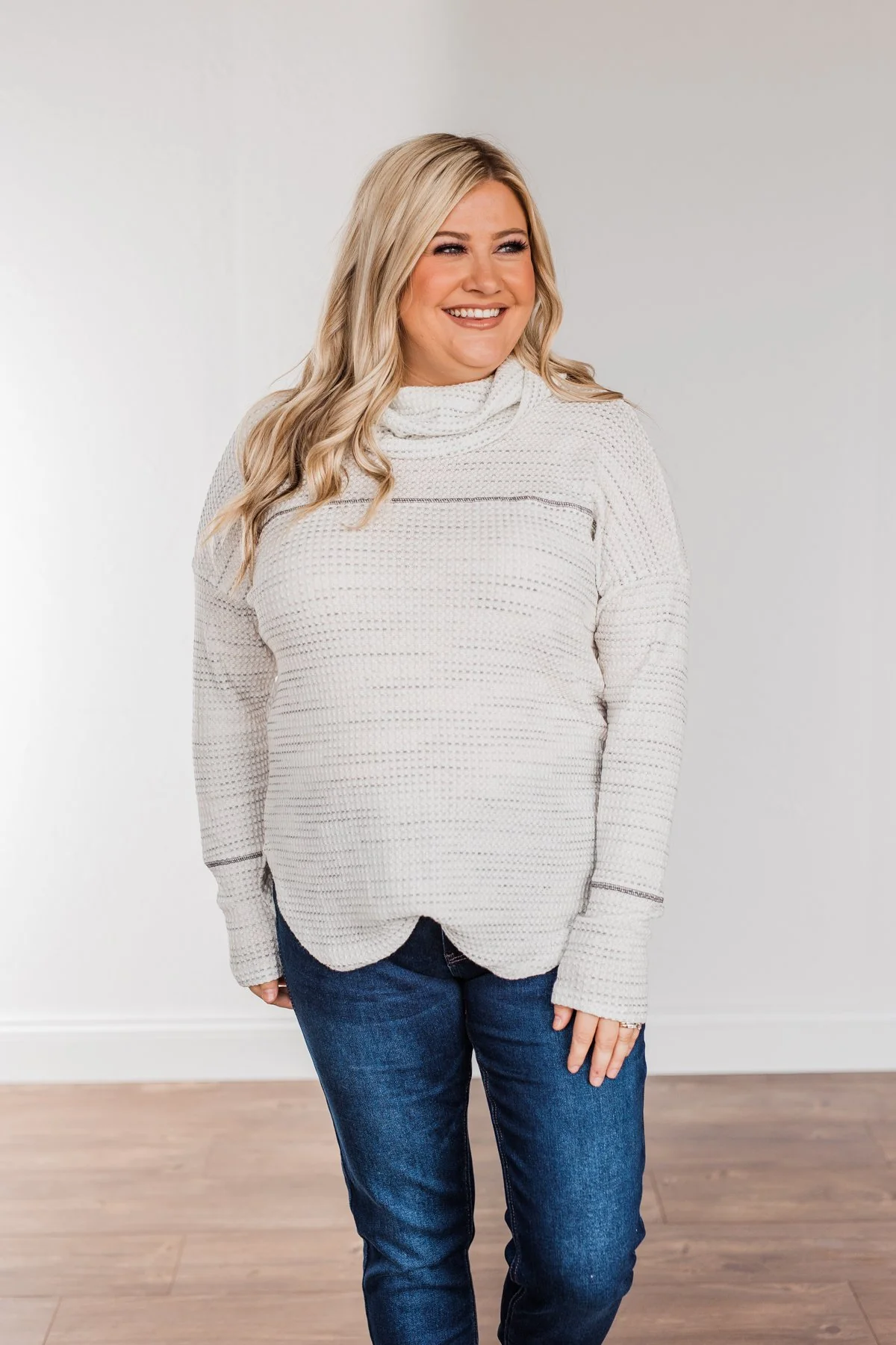 Lovely Life Cowl Neck Top- Ivory - Image 2