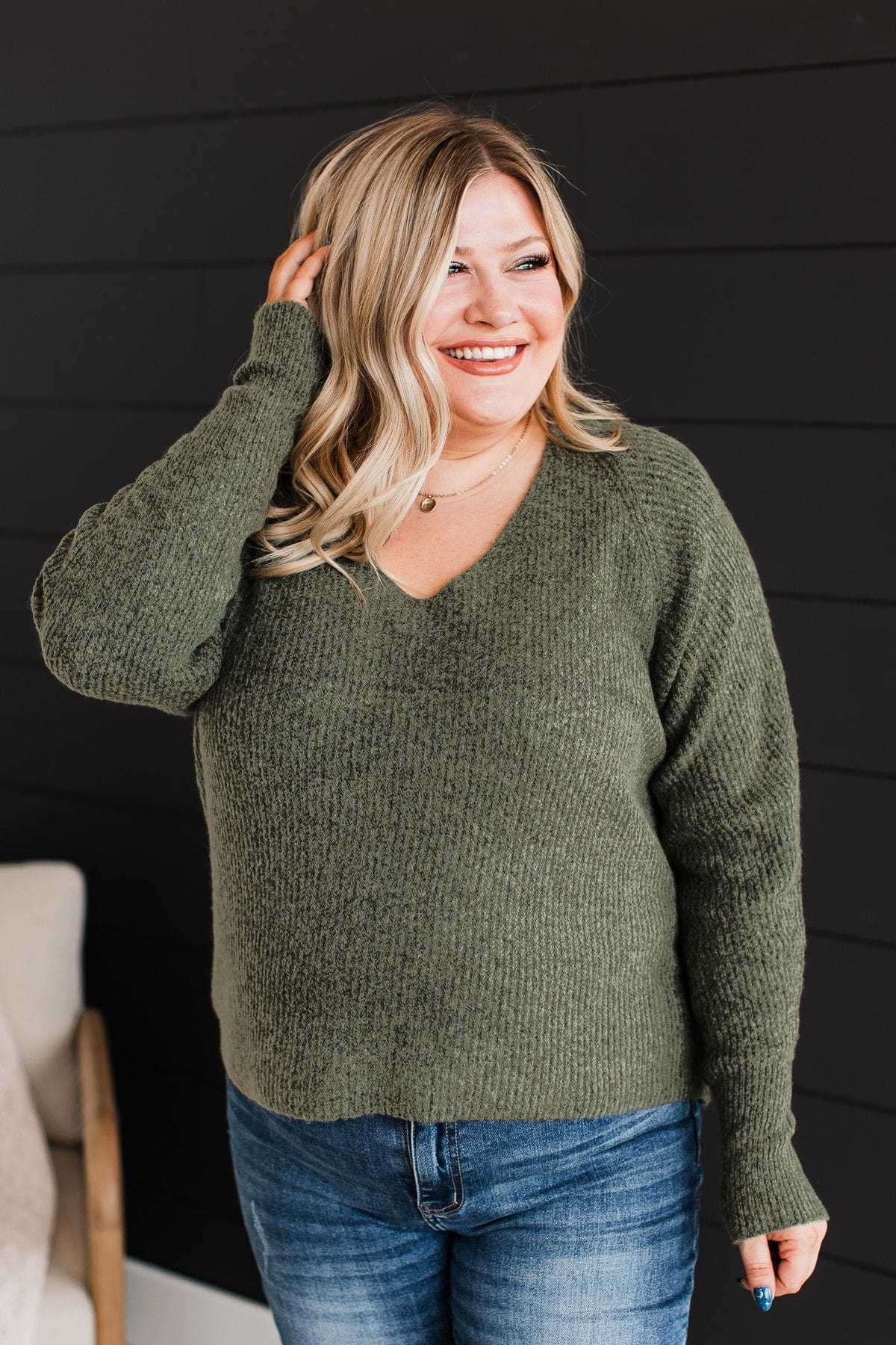 Lovely Meeting You Knit Sweater- Olive - Image 5