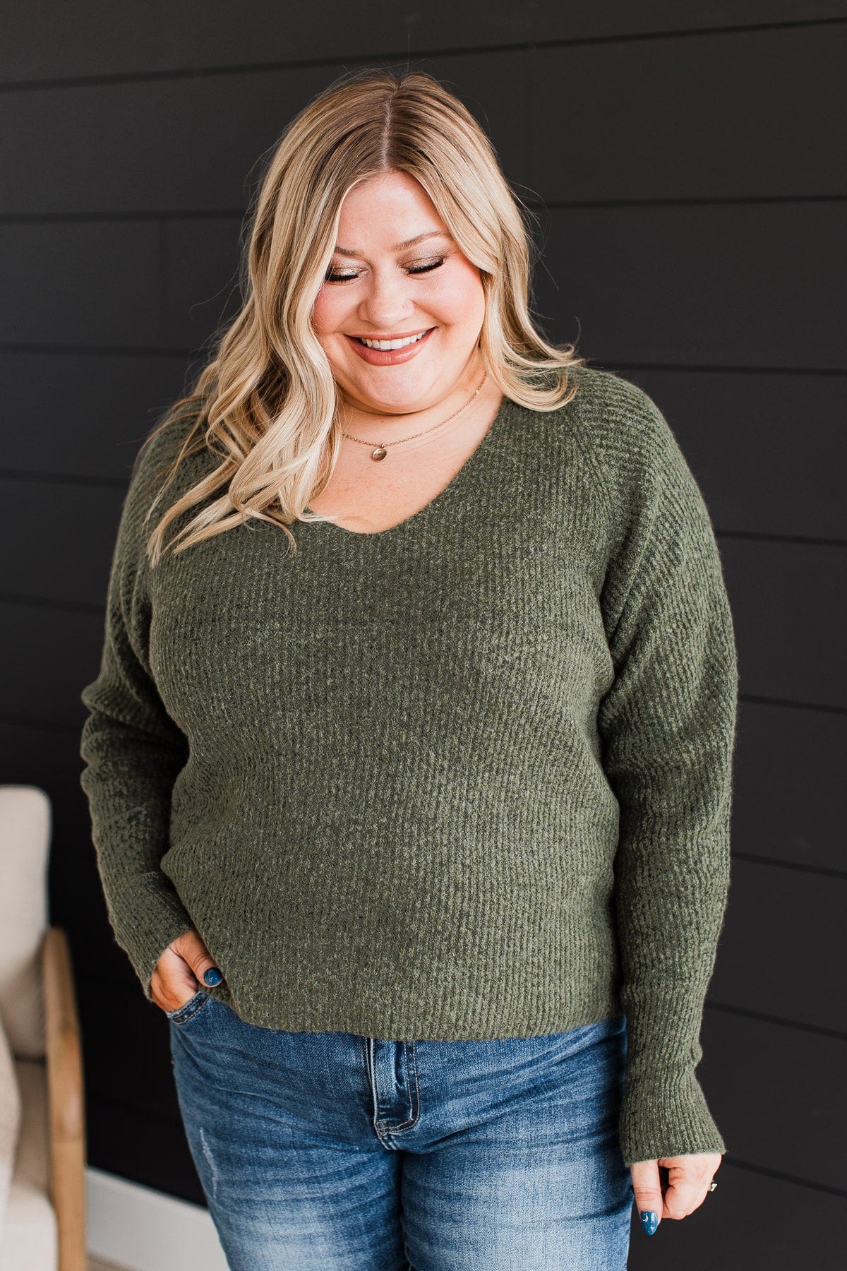 Lovely Meeting You Knit Sweater- Olive - Image 6
