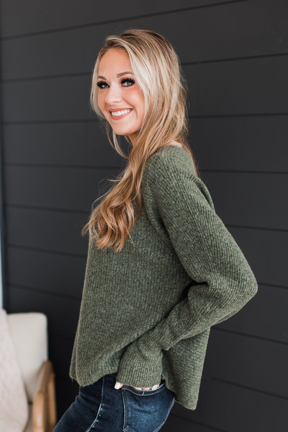 Lovely Meeting You Knit Sweater- Olive - Image 7