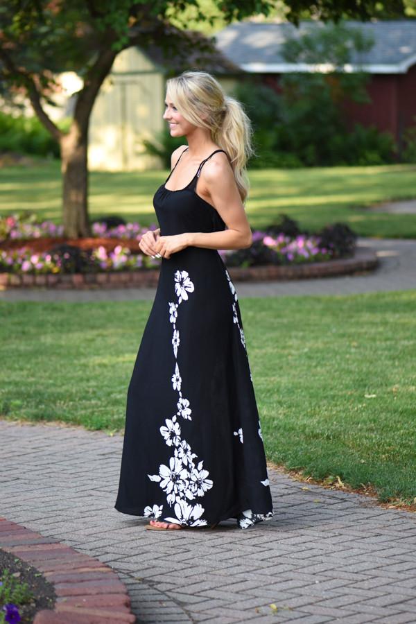 Lovestitch Floral Maxi Dress ~ Black - Image 3