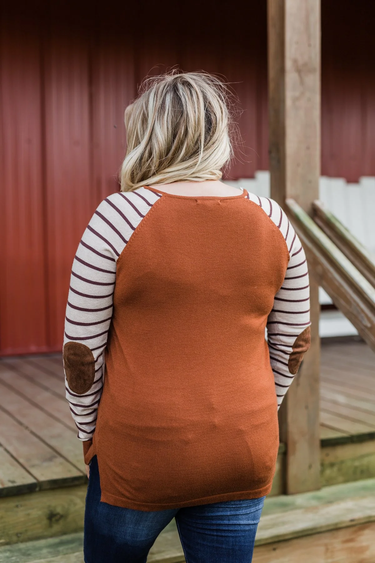 Loving Life Striped Sweater- Copper & Oatmeal - Image 10