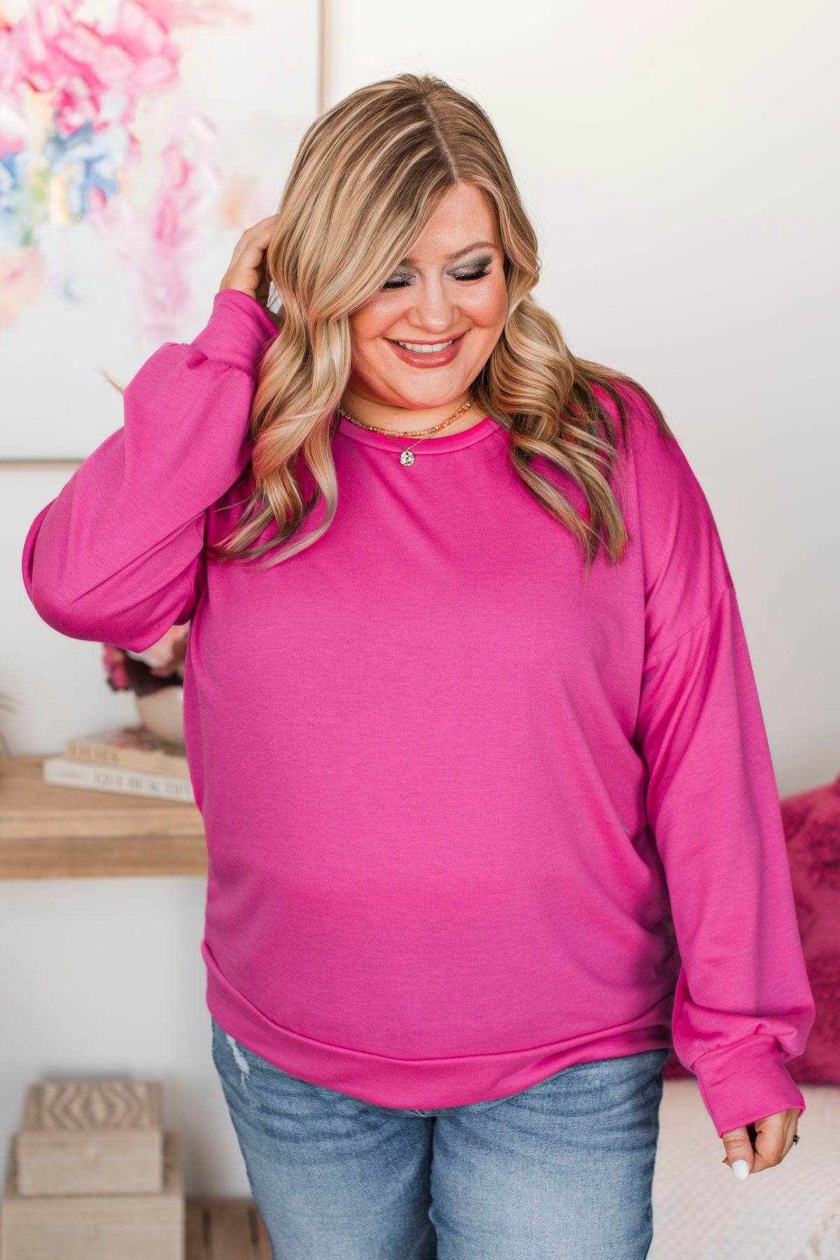 Loving Memories Knit Top- Fuchsia - Image 4