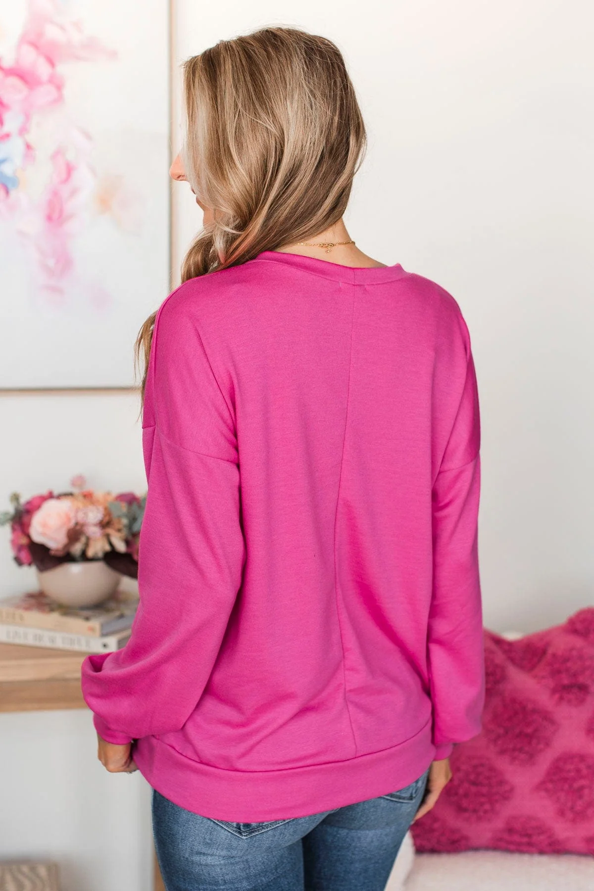 Loving Memories Knit Top- Fuchsia - Image 7
