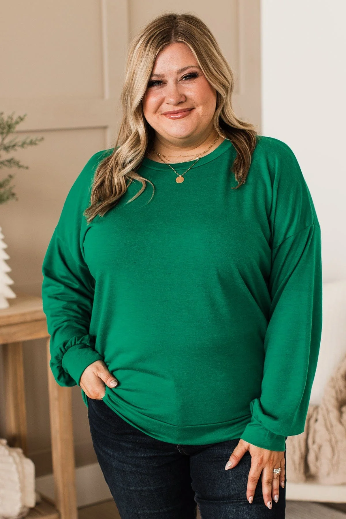 Loving Memories Knit Top- Kelly Green - Image 5