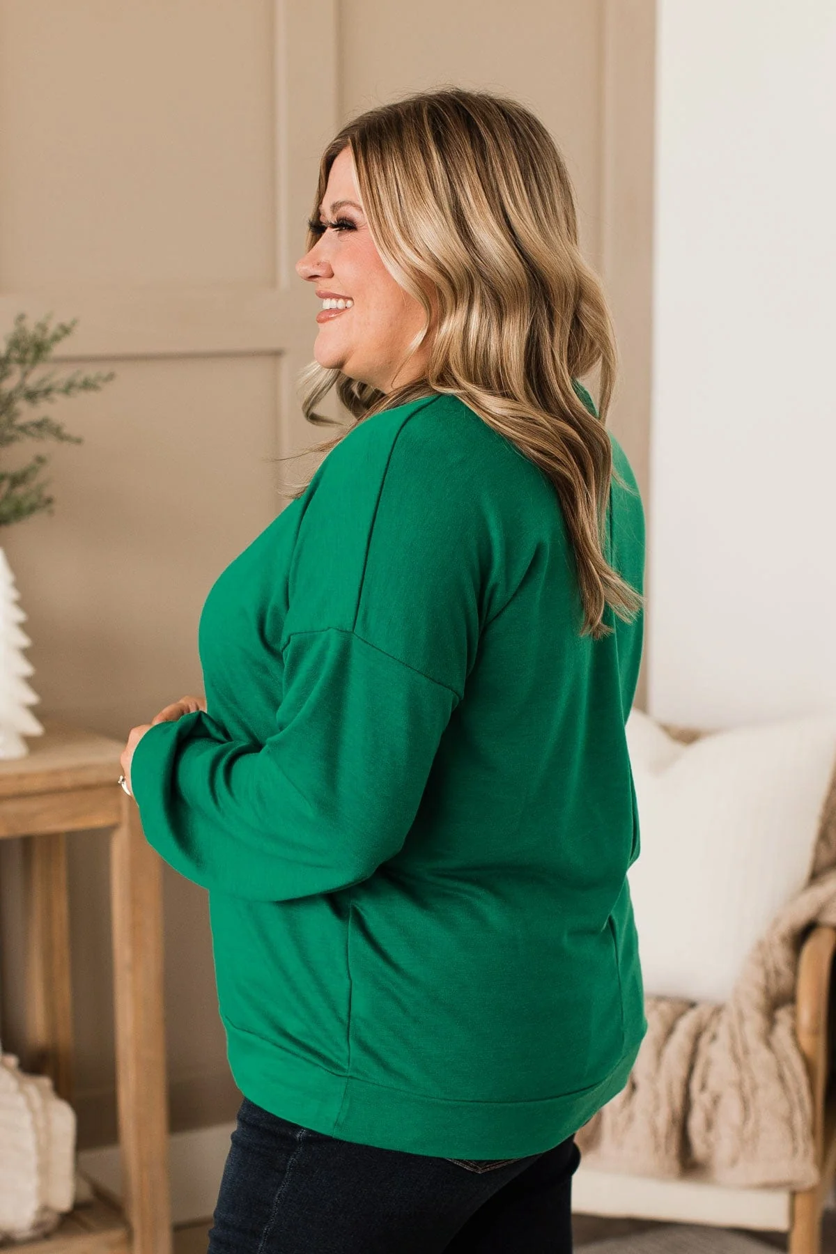 Loving Memories Knit Top- Kelly Green - Image 6