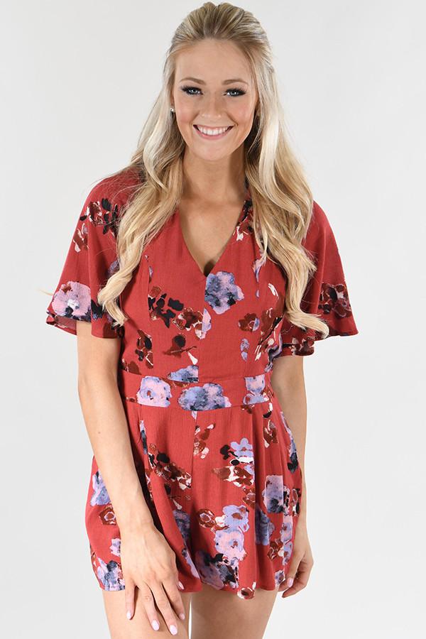 LovPosh Red Floral Romper - Image 2