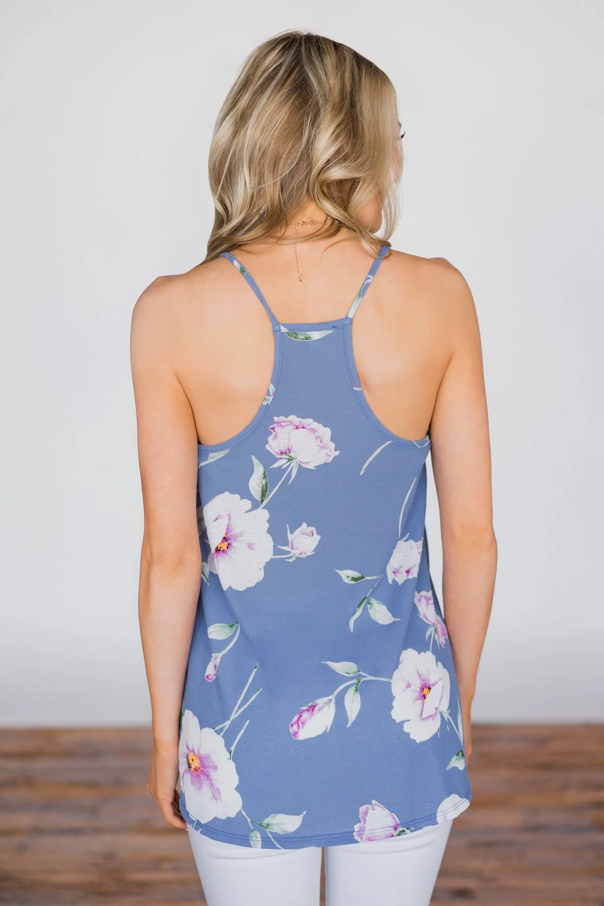 Lucky Blue Floral Tank Top - Image 4