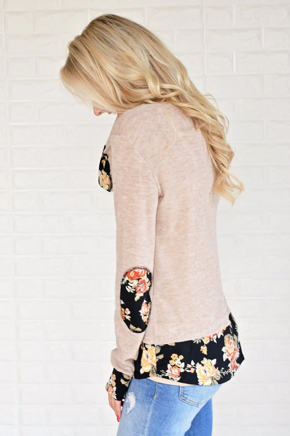 Lucky in Floral Top ~ Taupe - Image 4