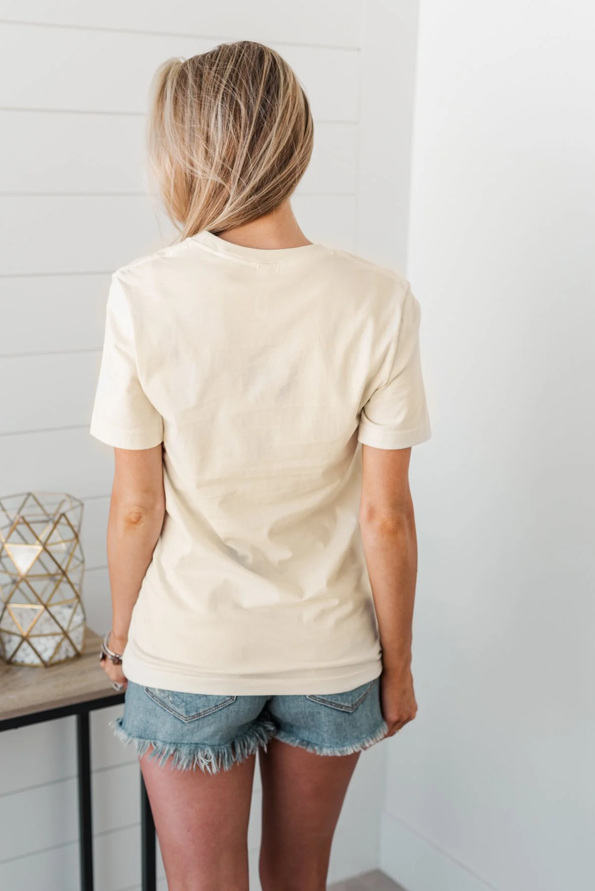 "Lucky" Striped Shamrock Retro Graphic Tee- Cream - Image 5
