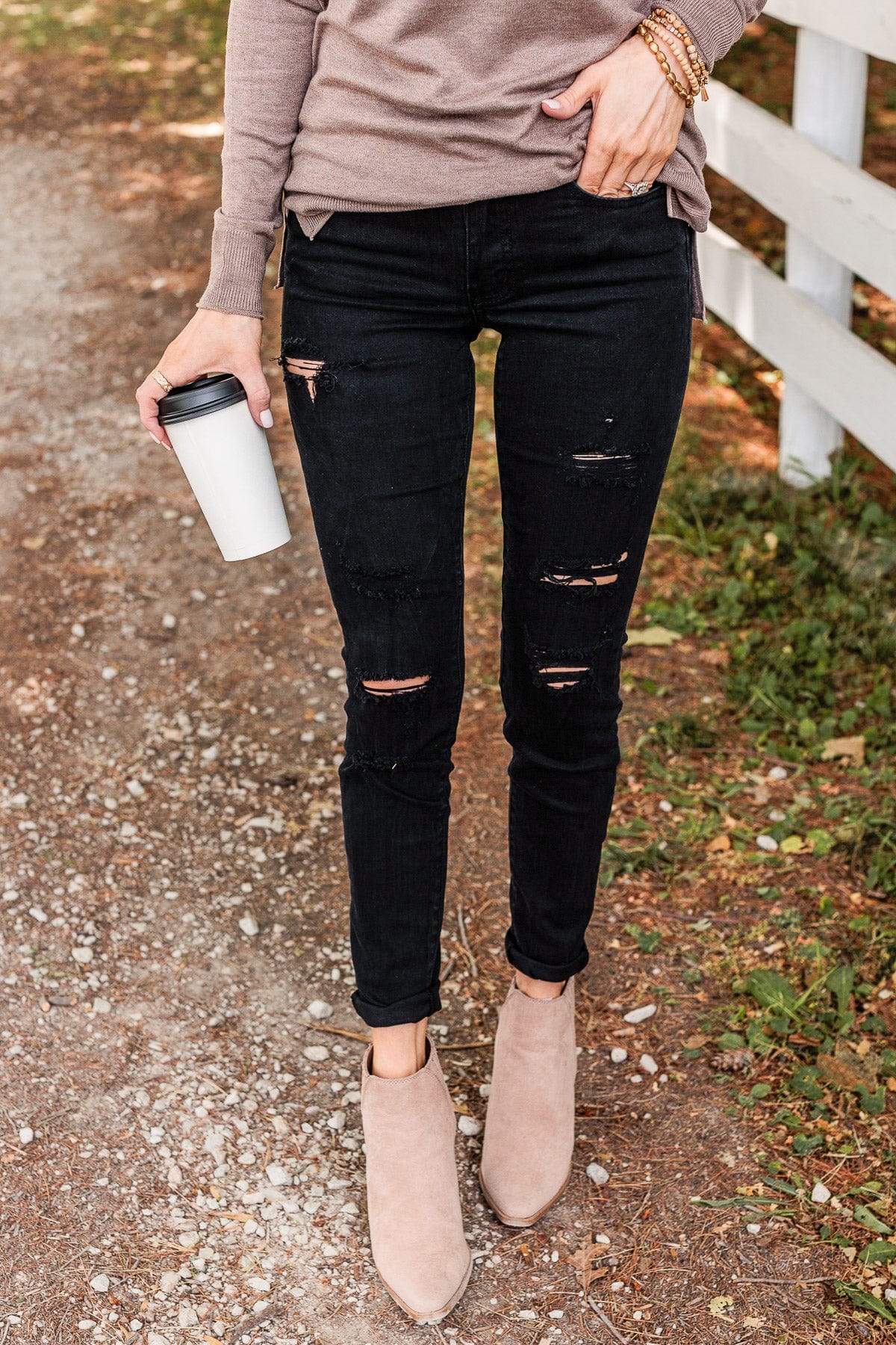 Mack & Mal Distressed Skinny Jeans- Ariana Wash - Image 3