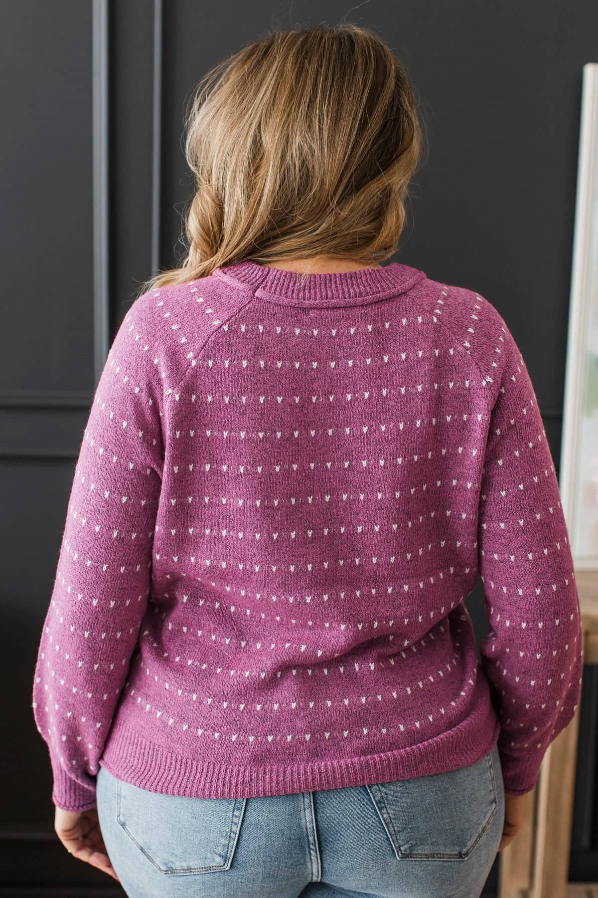 Made My Mark Striped Knit Sweater- Magenta - Image 8