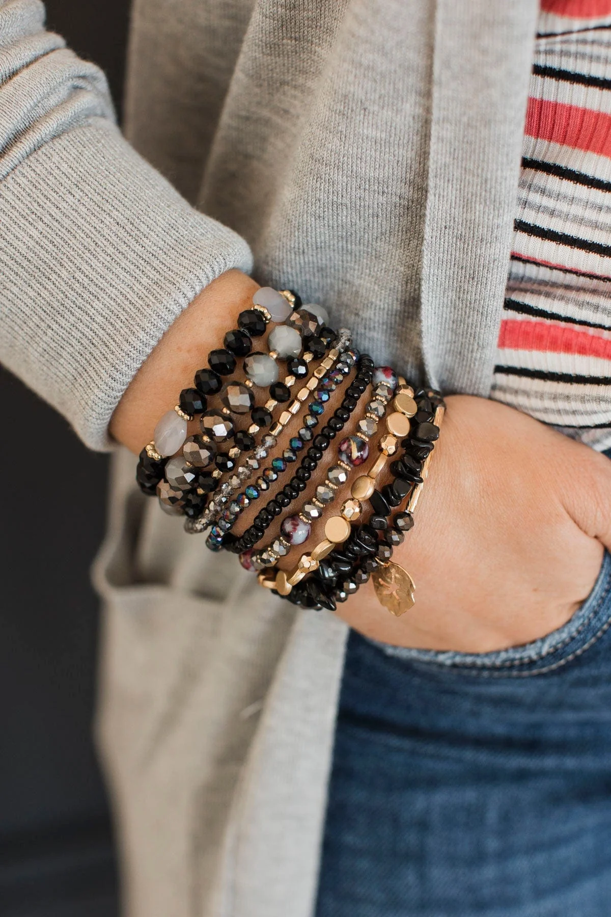 Made To Dazzle Bracelet Set- Black - Image 2