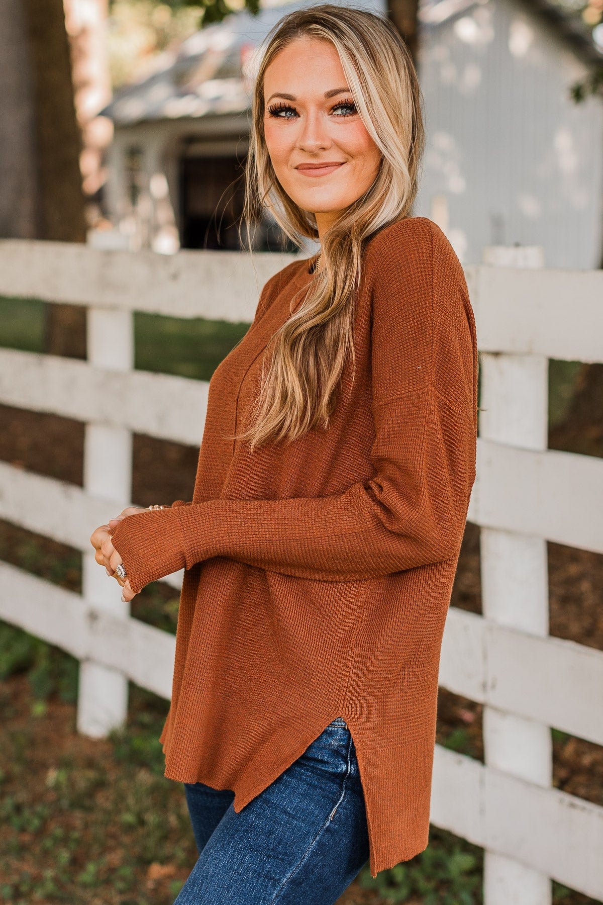 Time To Thrive Knit Sweater- Copper - Image 5