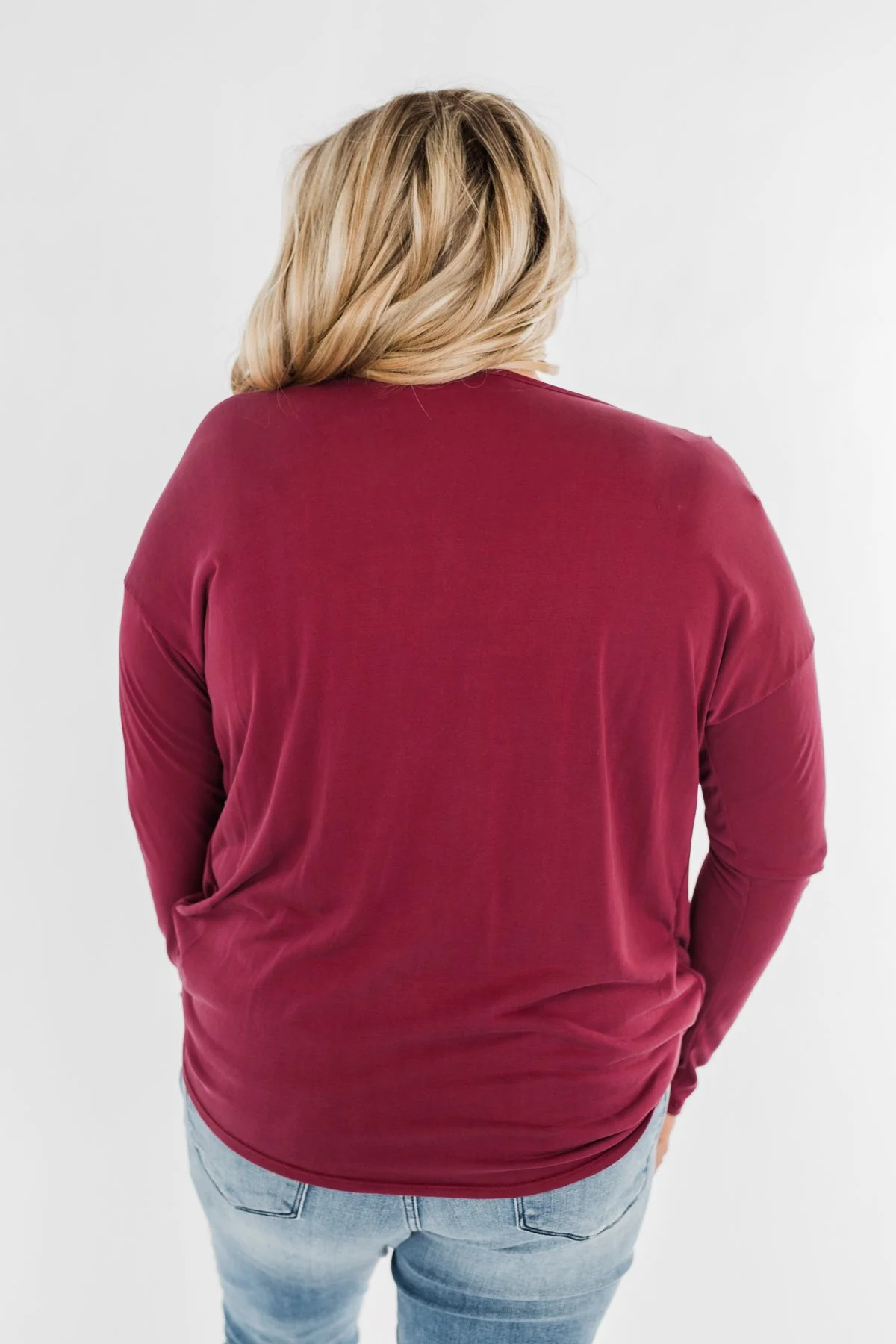 Made You Miss Me V-Neck Wrap Top- Wine - Image 13