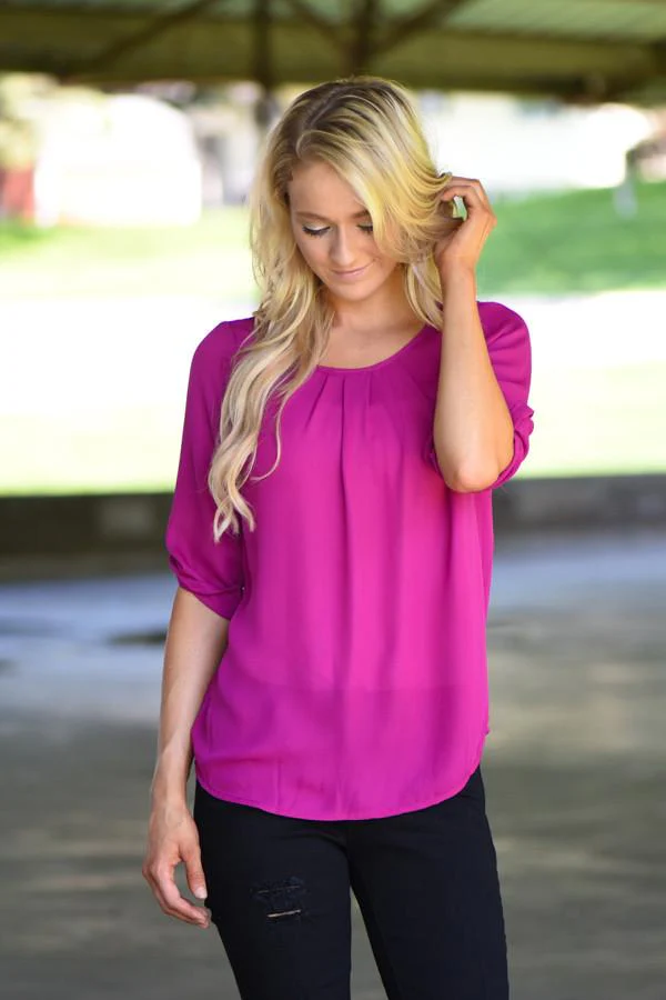 Magenta Sheer Top - Image 5