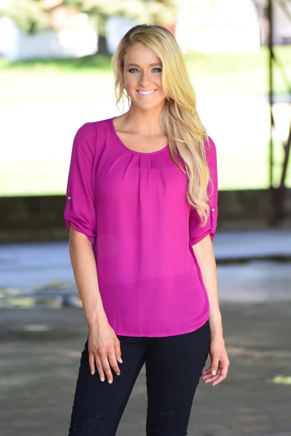 Magenta Sheer Top - Image 6