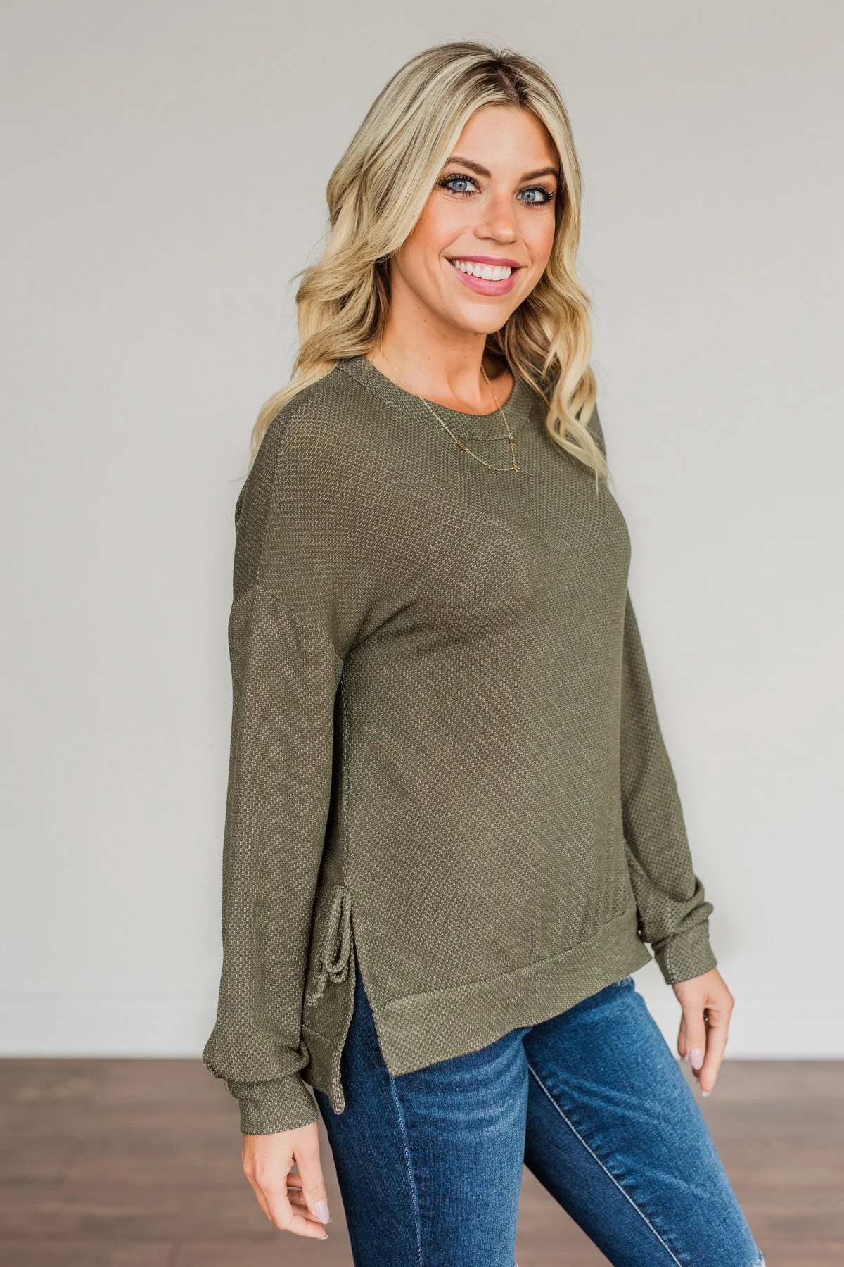 Magical Beauty Long Sleeve Top- Olive - Image 8