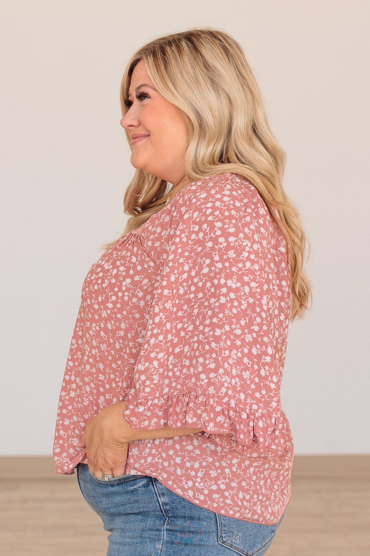 Magical Meadows Floral Blouse- Dusty Rose - Image 7