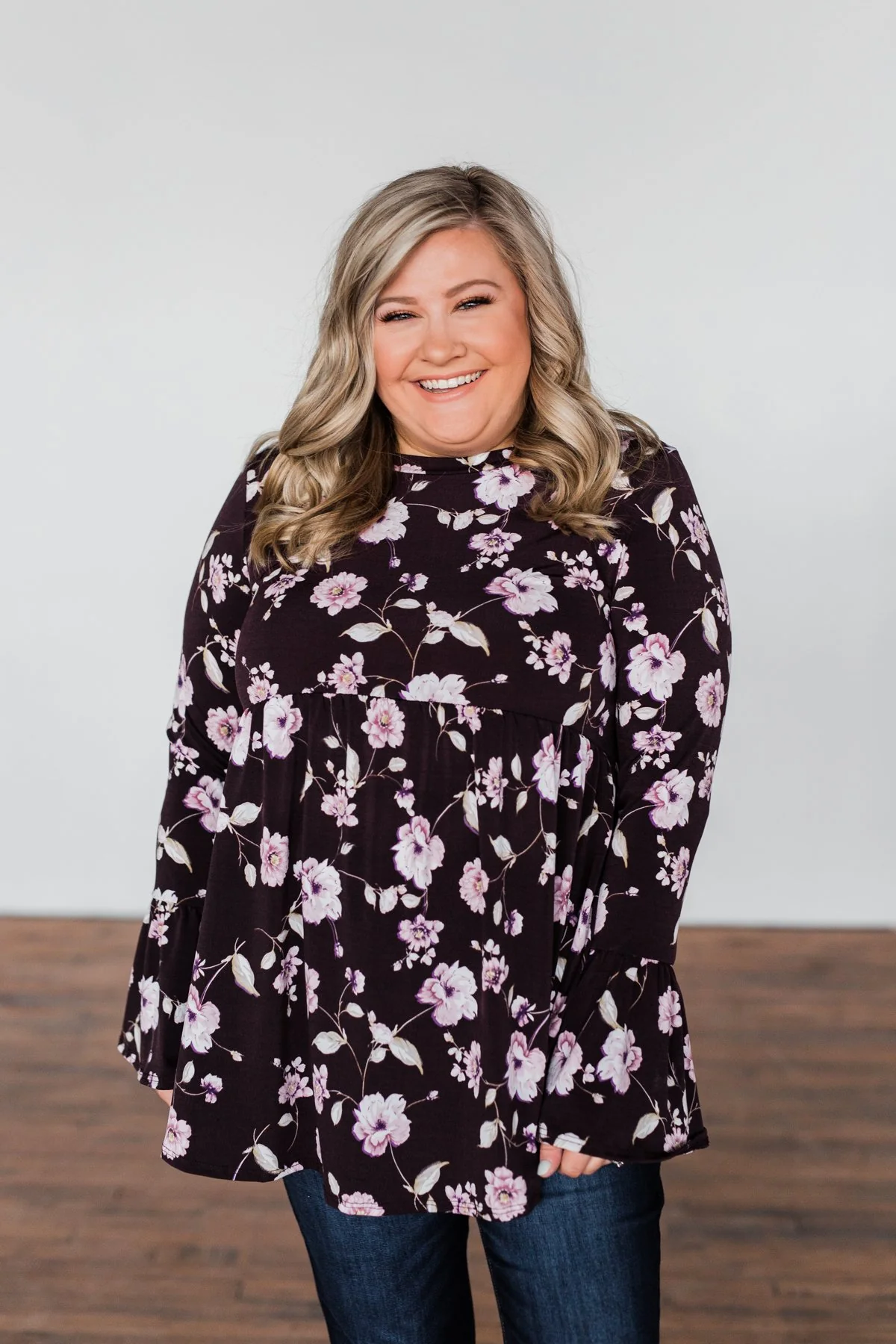 Make A Change Floral Babydoll Top- Eggplant Purple - Image 6