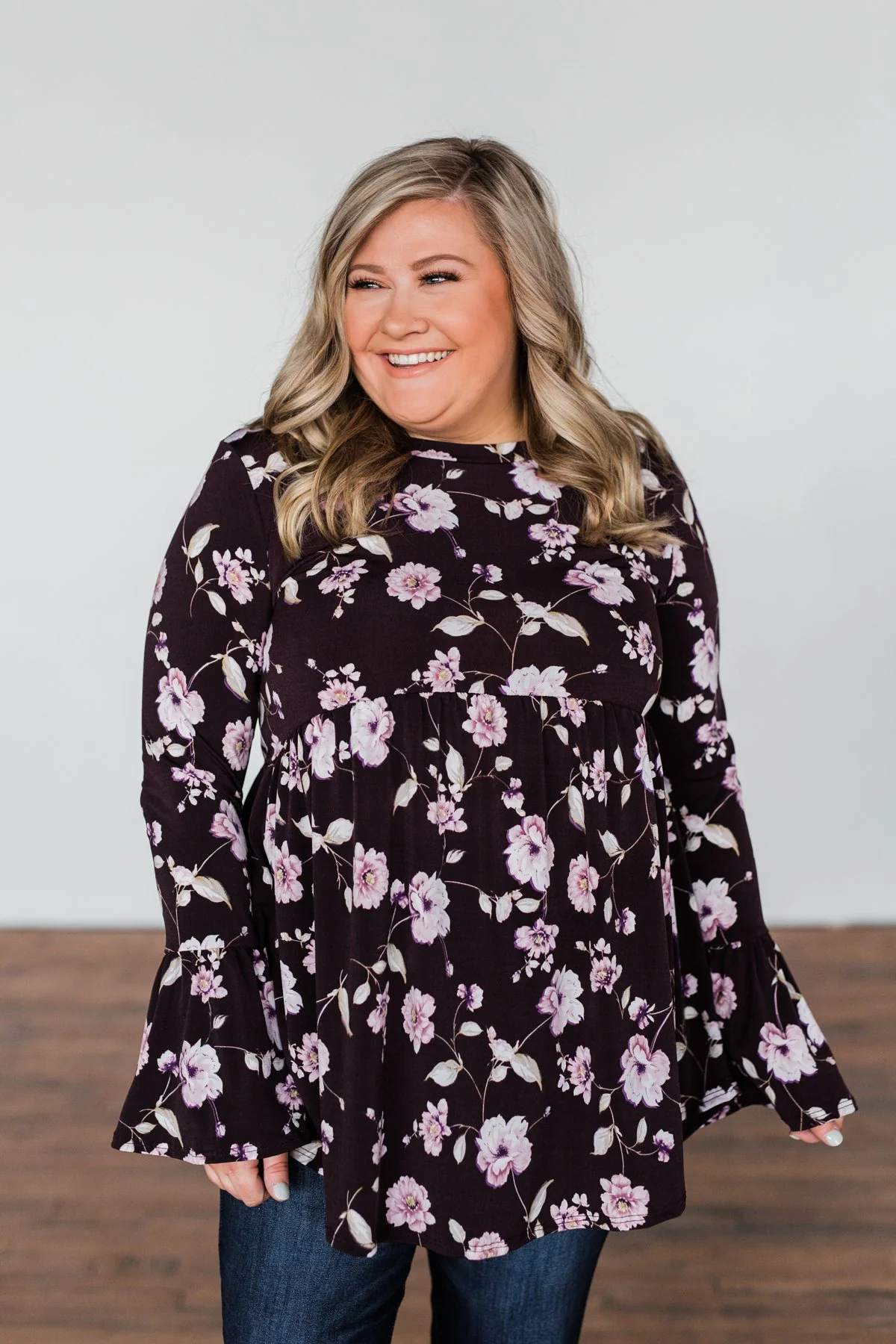 Make A Change Floral Babydoll Top- Eggplant Purple - Image 8