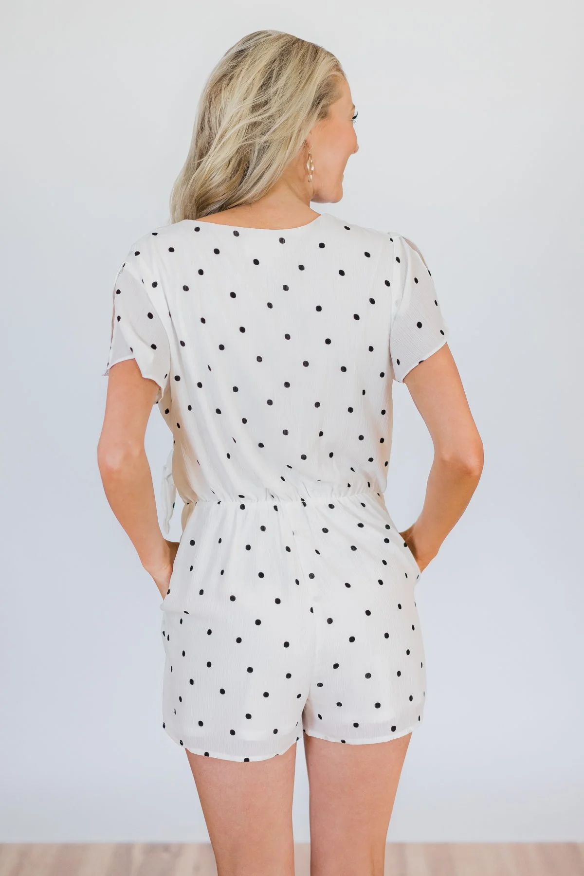 Make A Point Polka Dot Romper- Ivory - Image 11