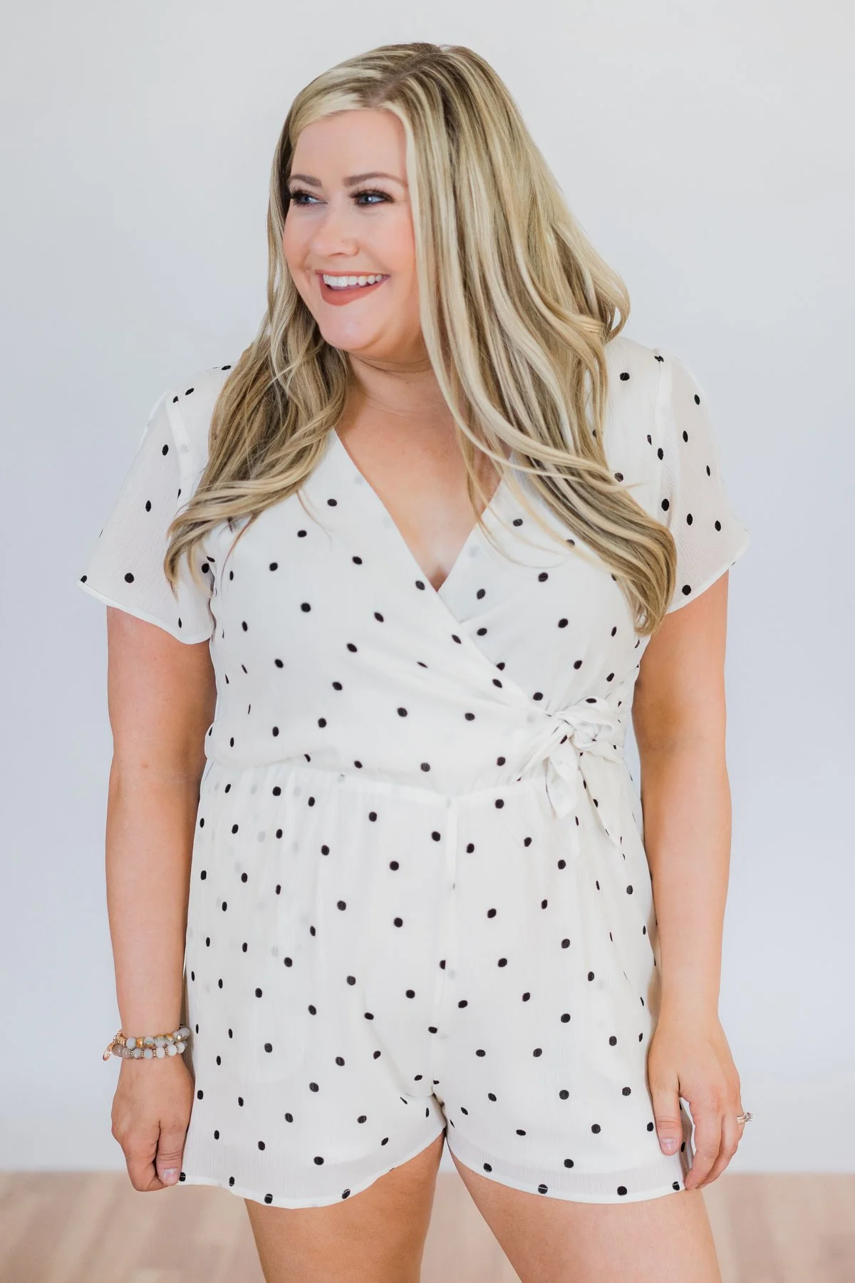 Make A Point Polka Dot Romper- Ivory - Image 5