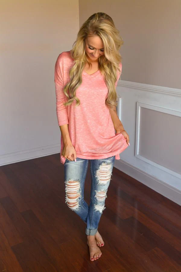 Make a Statement Top ~ Coral - Image 3