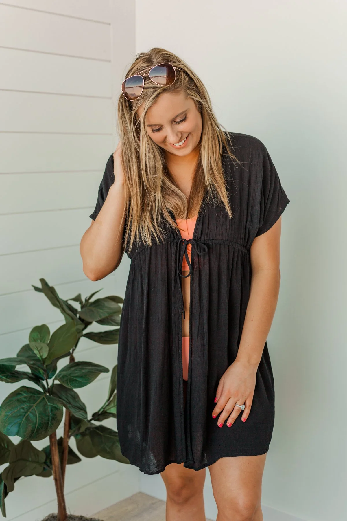 Make Every Moment Count Tie Cover Up- Black - Image 7