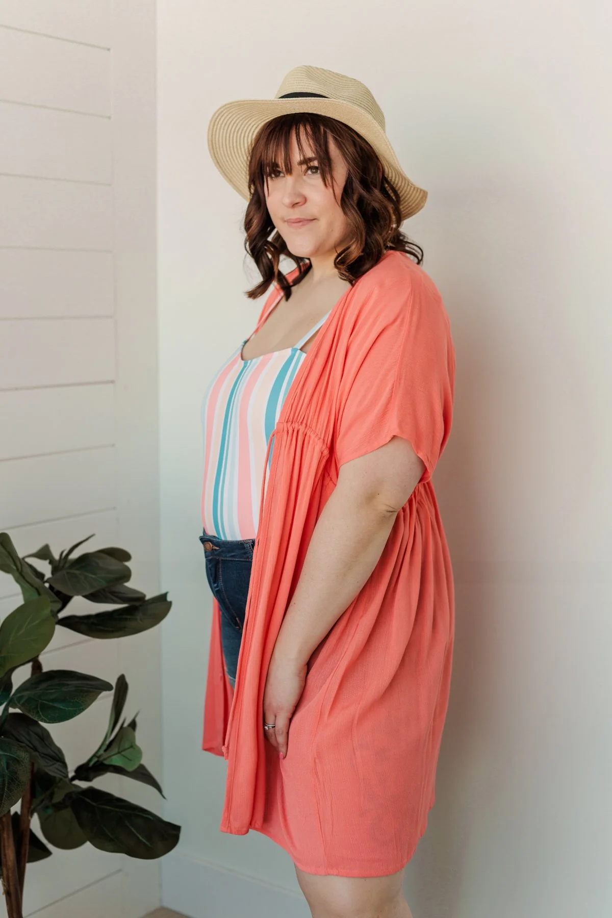 Make Every Moment Count Tie Cover Up- Coral - Image 16