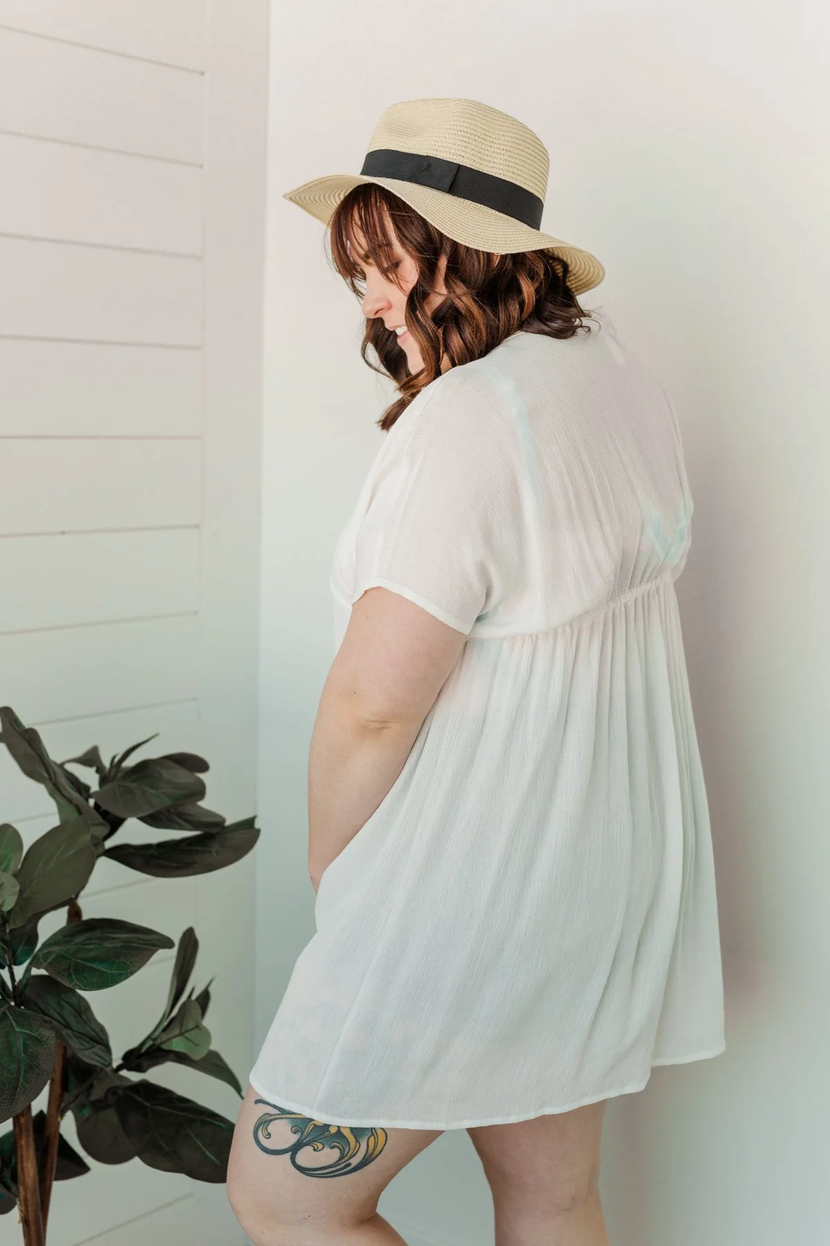 Make Every Moment Count Tie Cover Up- Ivory - Image 14