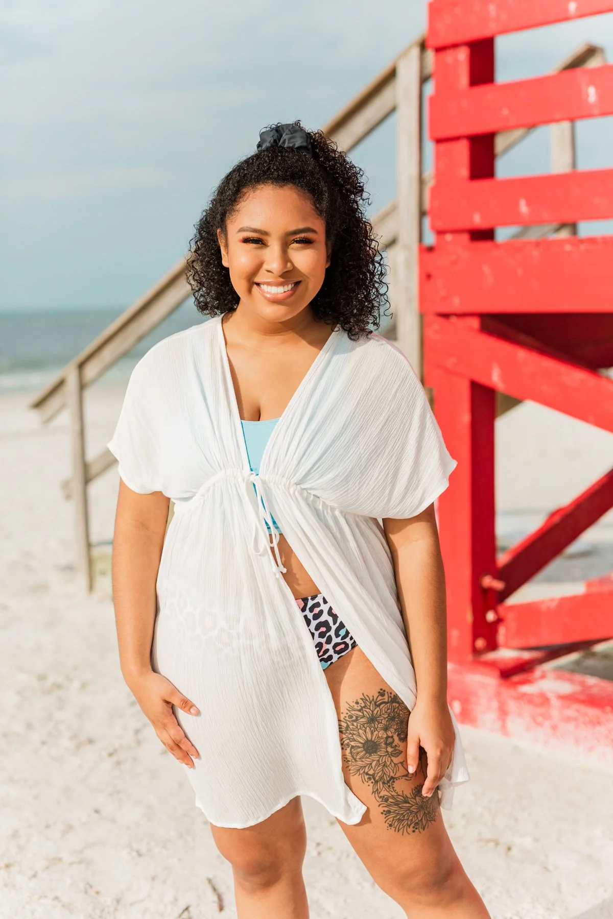 Make Every Moment Count Tie Cover Up- Ivory - Image 6