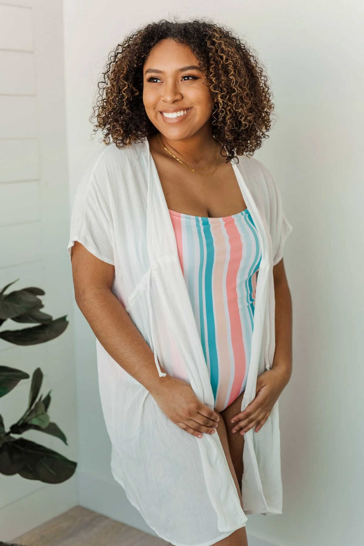 Make Every Moment Count Tie Cover Up- Ivory - Image 7