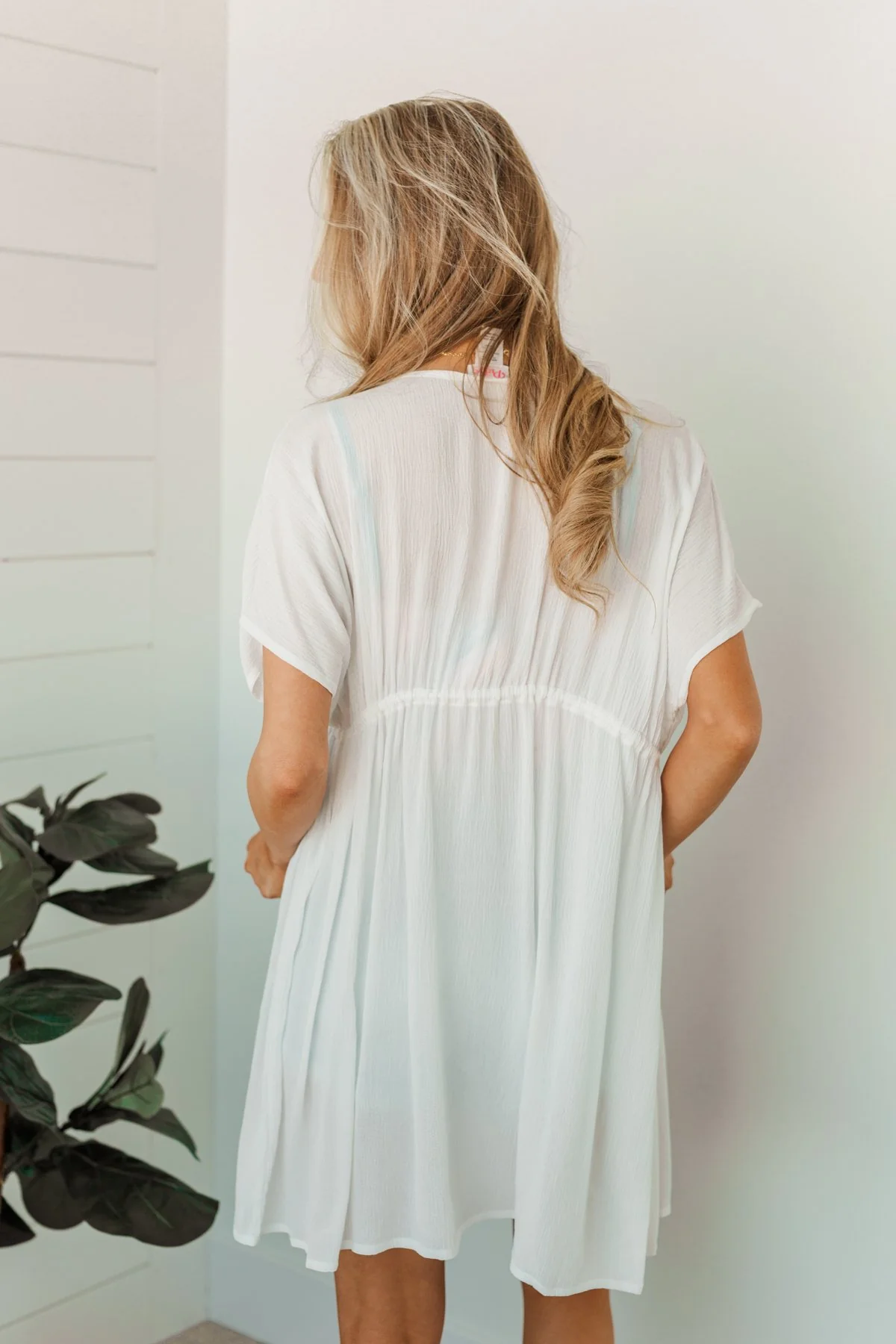 Make Every Moment Count Tie Cover Up- Ivory - Image 9
