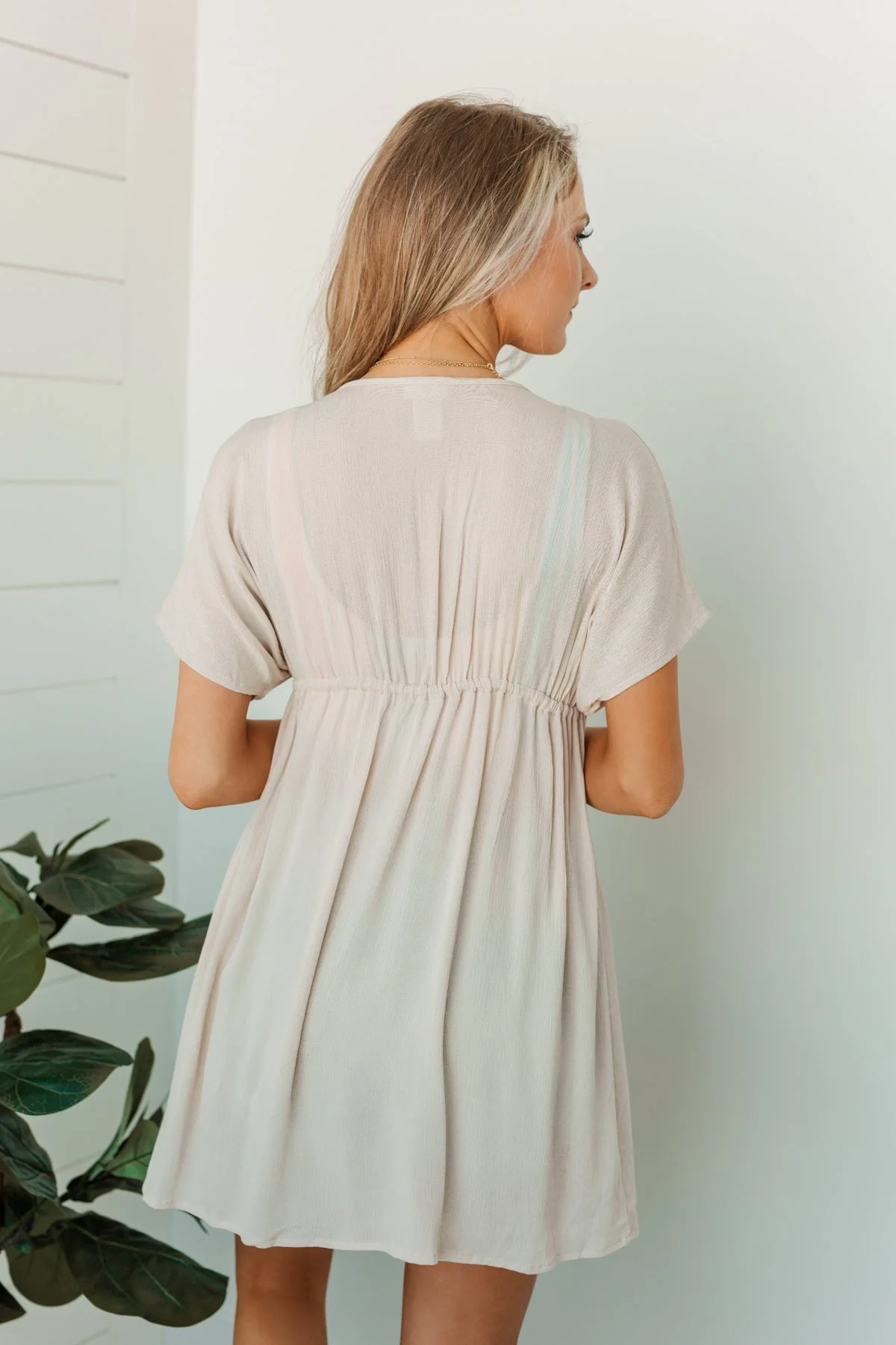 Make Every Moment Count Tie Cover Up- Oatmeal - Image 18