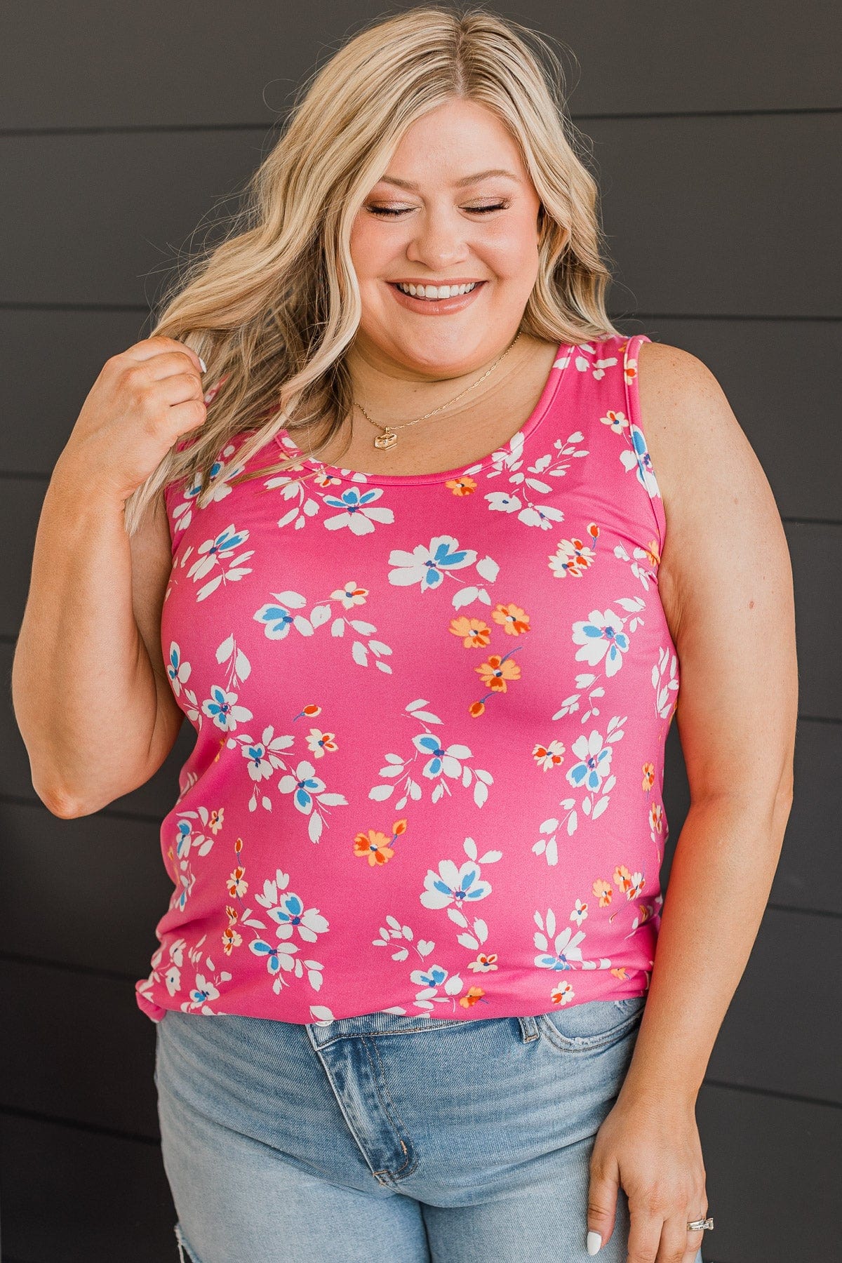Make It Look Easy Floral Tank Top- Pink