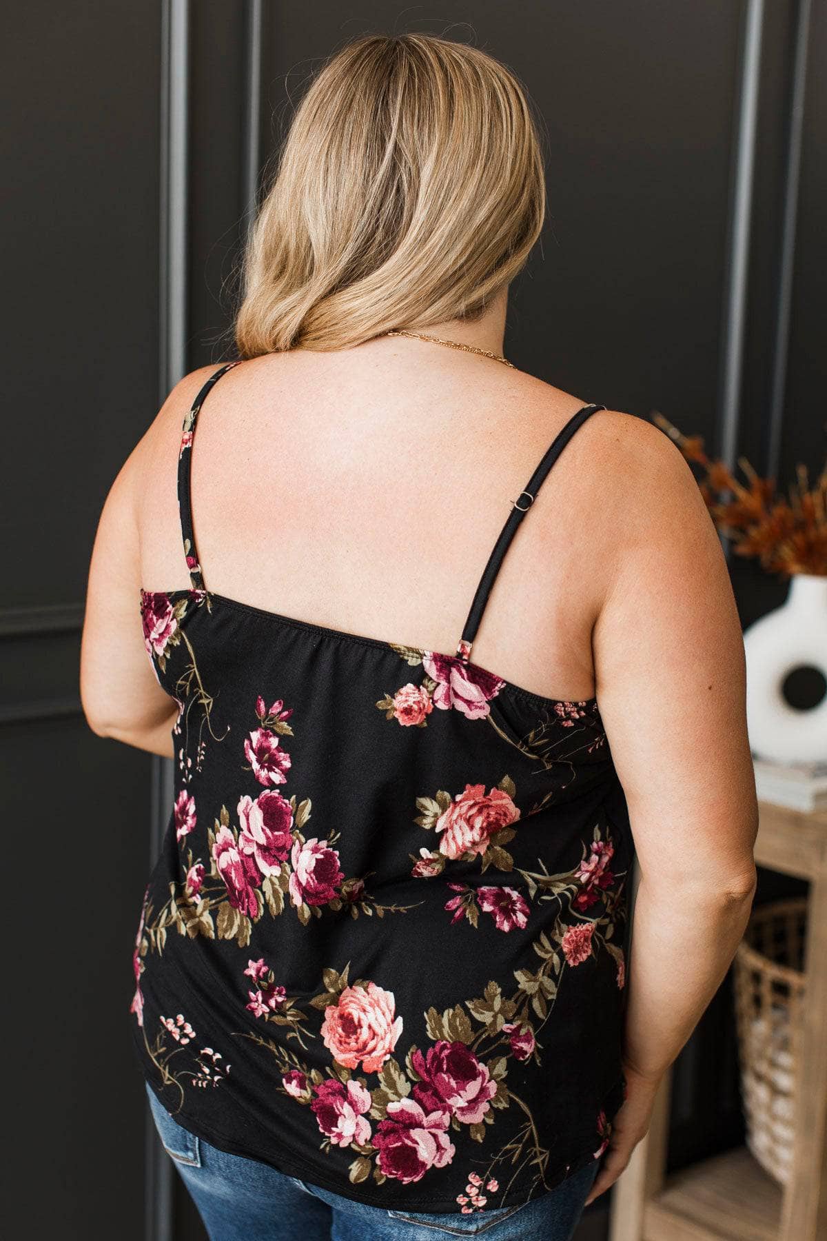 Make It Marvelous Floral Tank Top- Black - Image 8