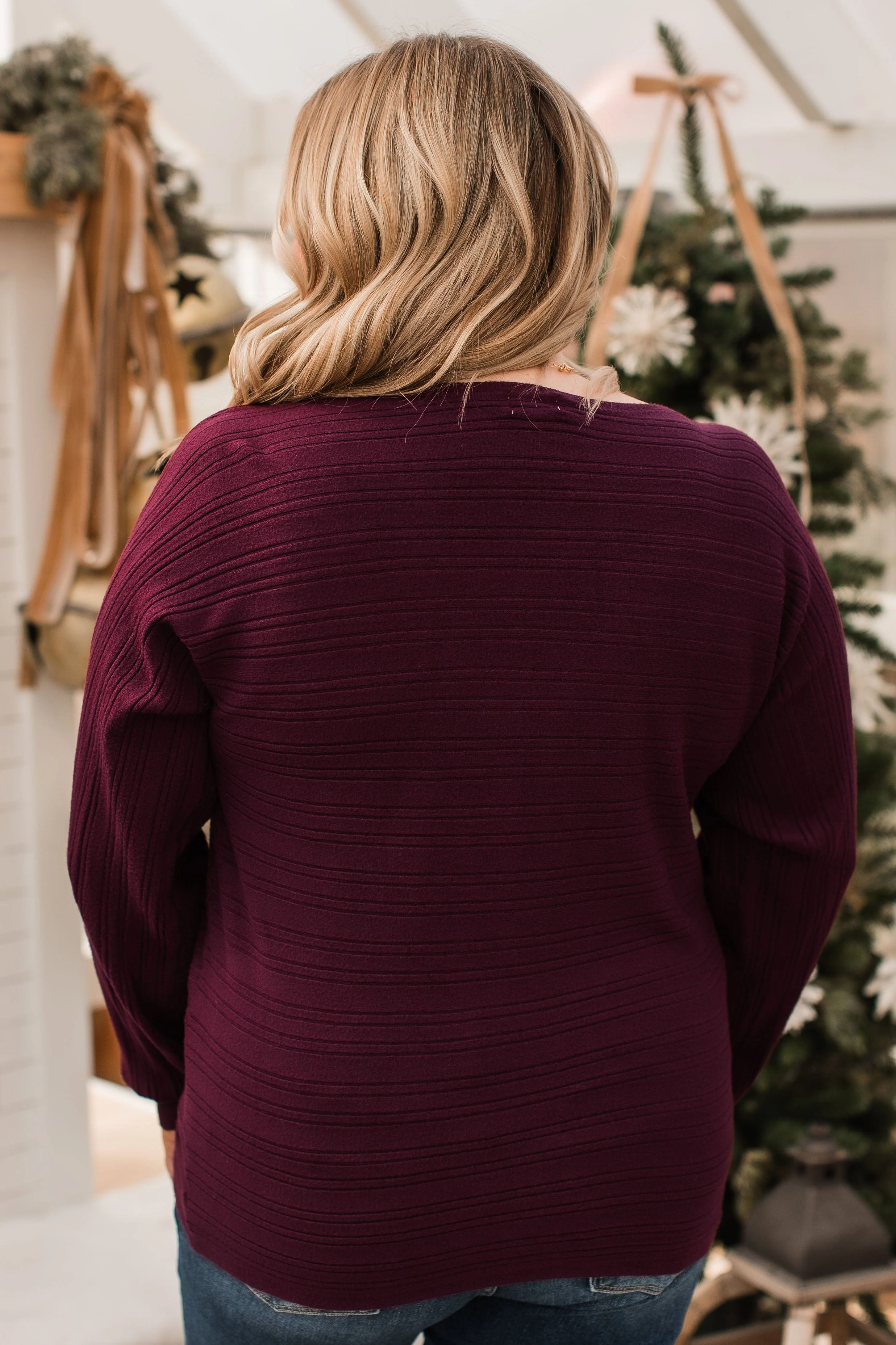Make It Matter Knit Sweater- Dark Wine - Image 10