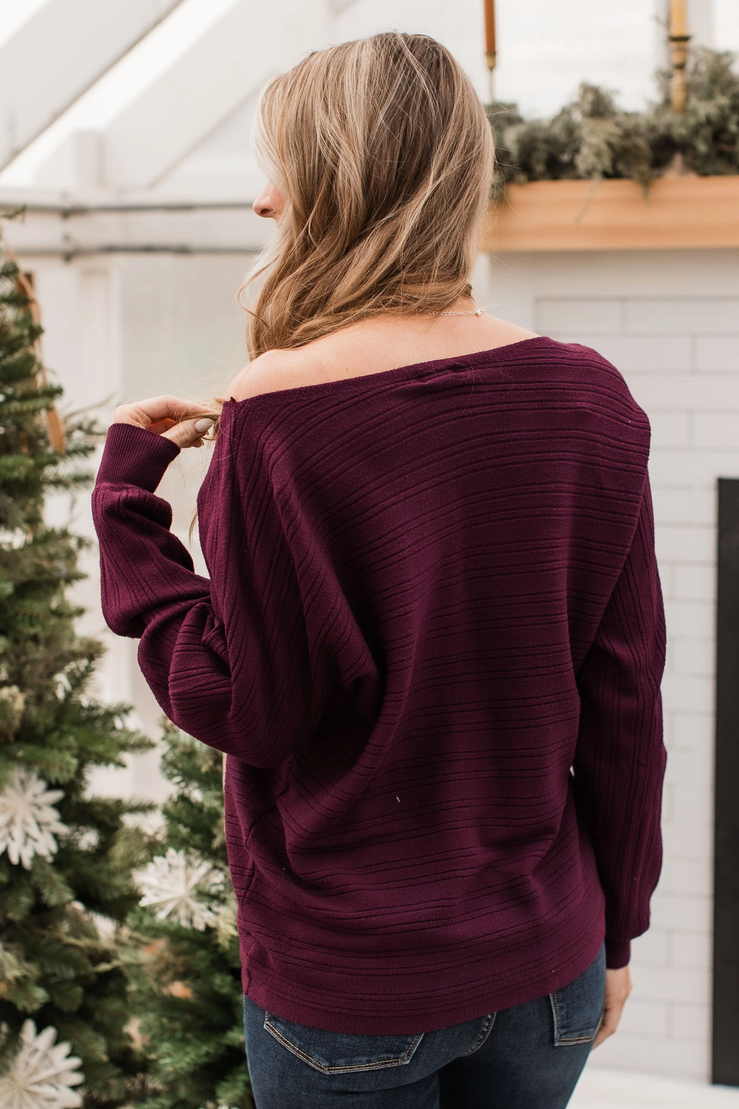 Make It Matter Knit Sweater- Dark Wine - Image 11