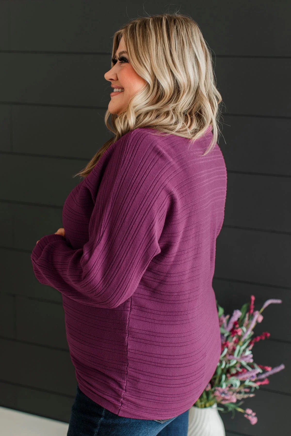 Make It Matter Knit Sweater- Deep Orchid - Image 5