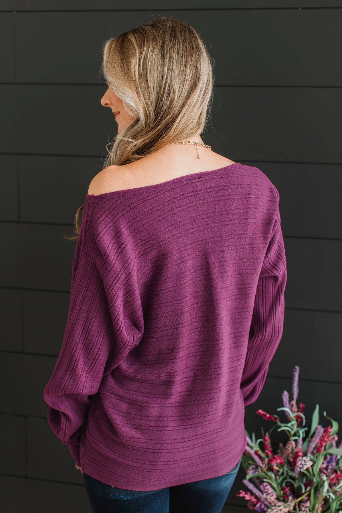 Make It Matter Knit Sweater- Deep Orchid - Image 6