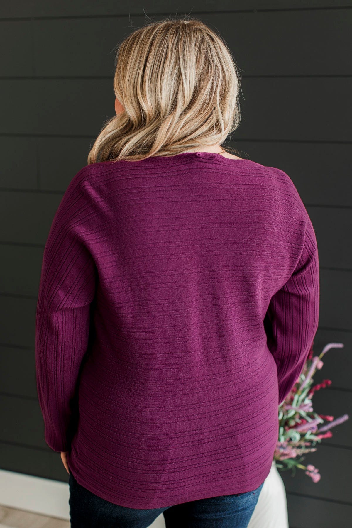 Make It Matter Knit Sweater- Deep Orchid - Image 7