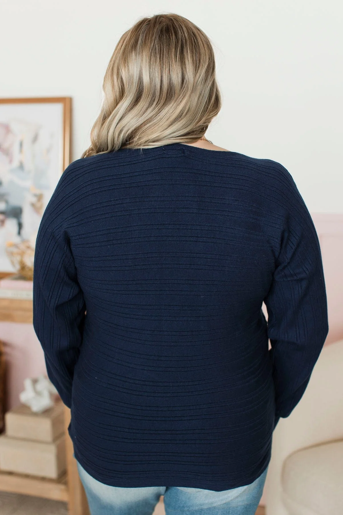 Make It Matter Knit Sweater- Navy - Image 7