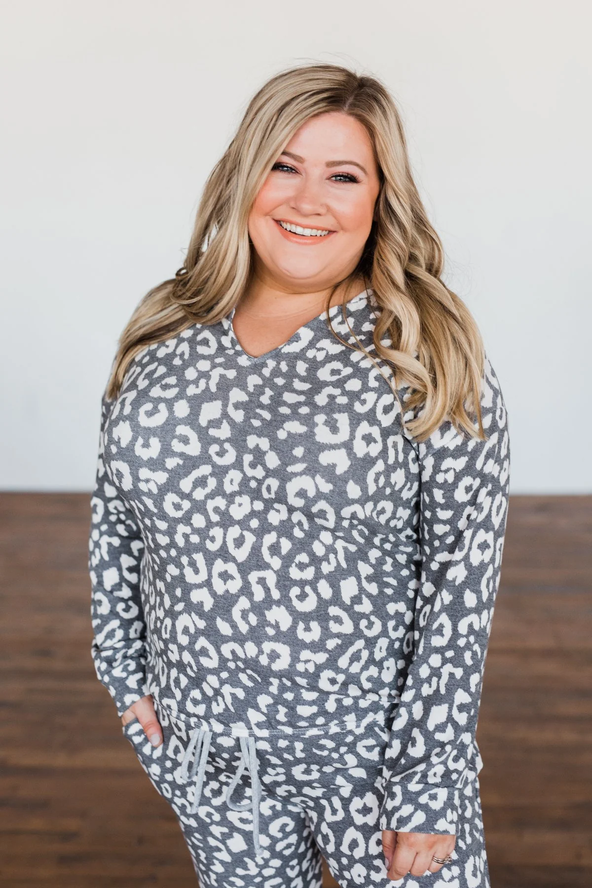 Make My Day Leopard Lounge Top- Charcoal - Image 3