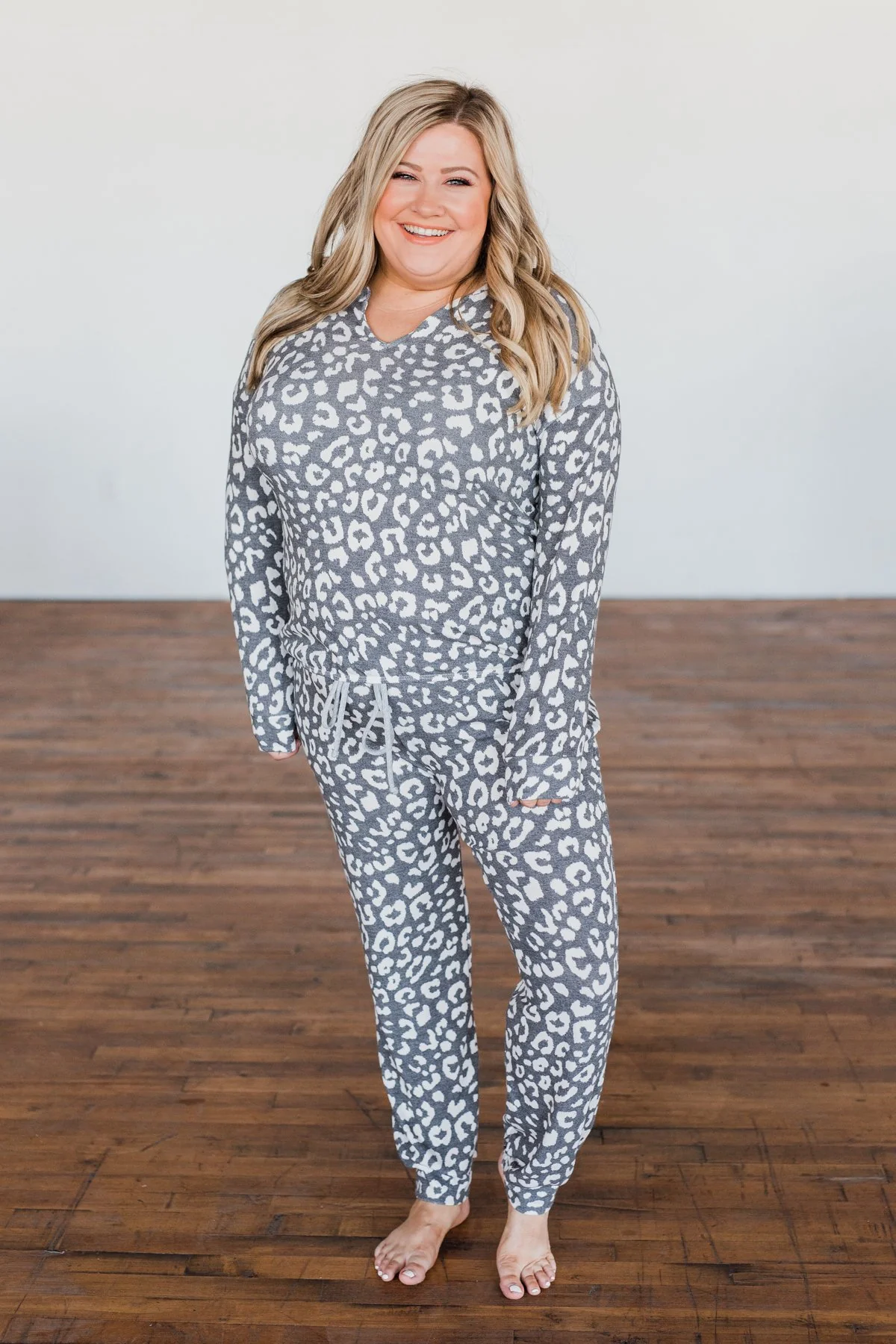 Make My Day Leopard Lounge Top- Charcoal - Image 4