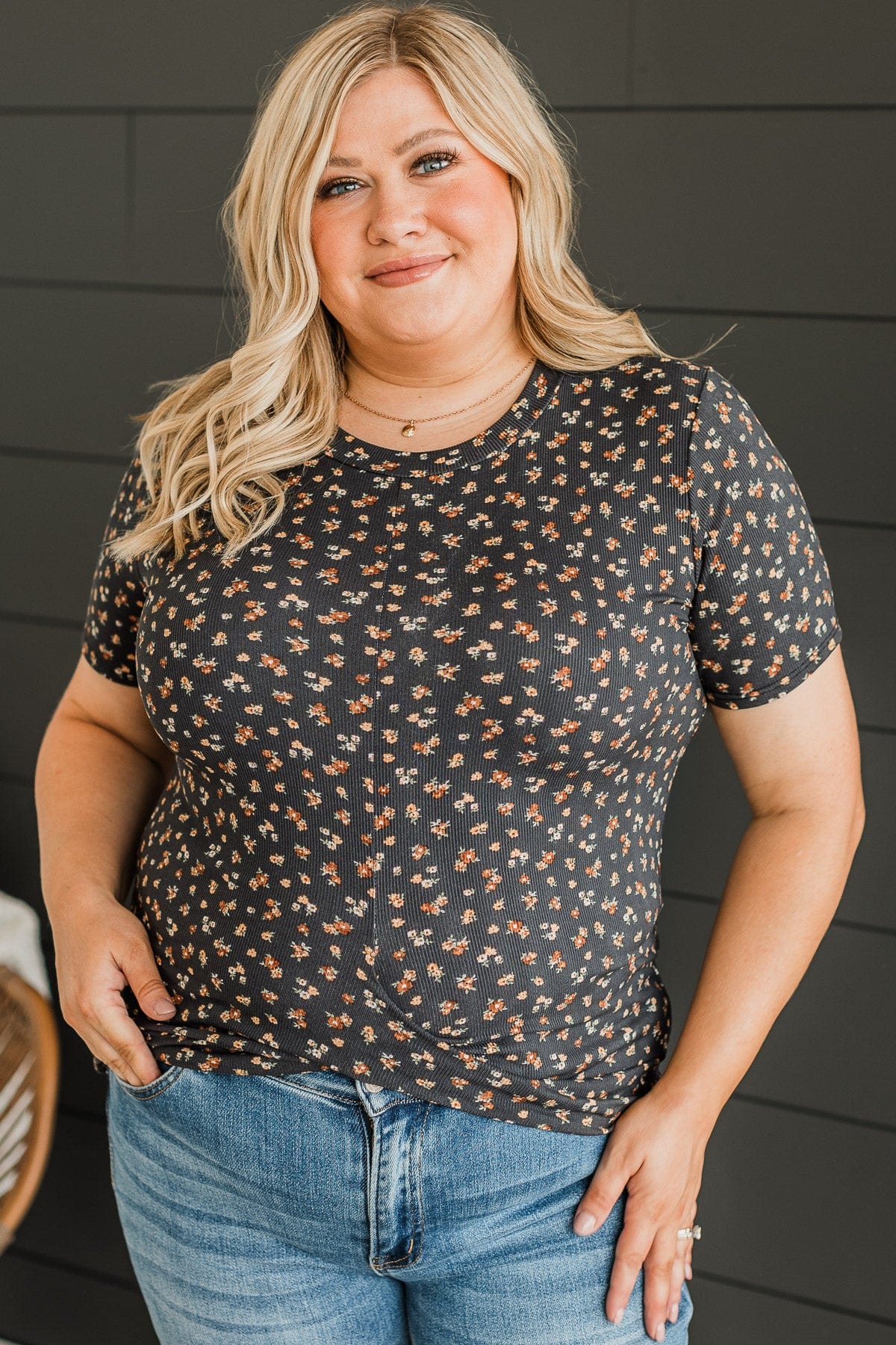 Make My Move Floral Top- Black - Image 2