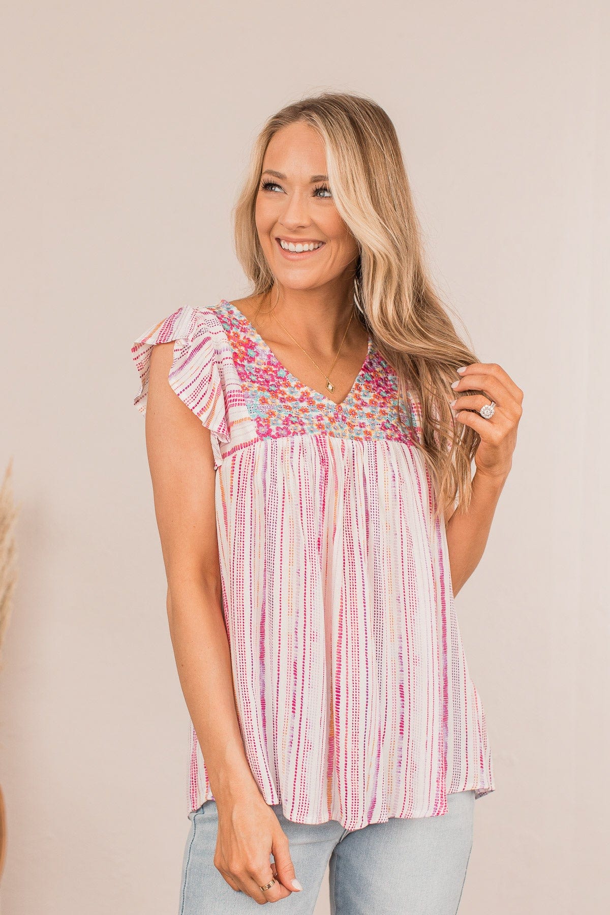 Make Way For The New Embroidered Blouse- Pink - Image 4