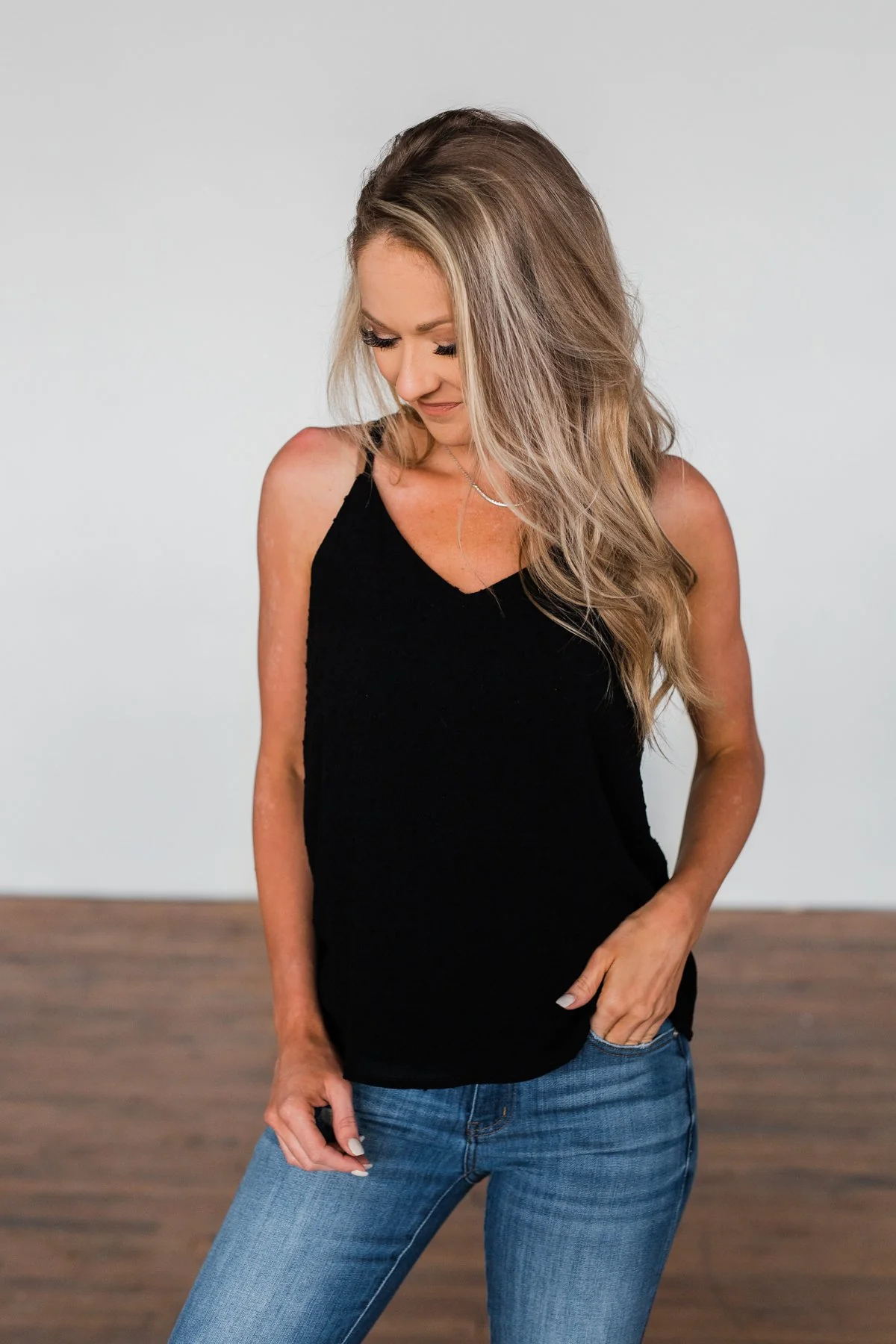 Make You Notice Me Racerback Tank Top- Black - Image 3
